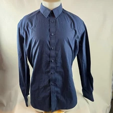 Untuckit Shirt Mens XL Tall Blue Button Up Wrinkle Free Cotton Casual Preppy