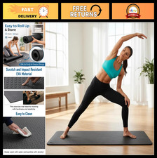 Extra Wide 7' x 3' Workout Mat - 7mm Thick Non-Slip EVA Foam for Yoga, Pilates,
