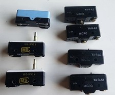 Lot of 7 Micro Switches, Limit, Snap Action, Mix of New Used