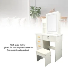 Dressing Table Vanity Table Multi Functional Lighted Mirror For Bedroom