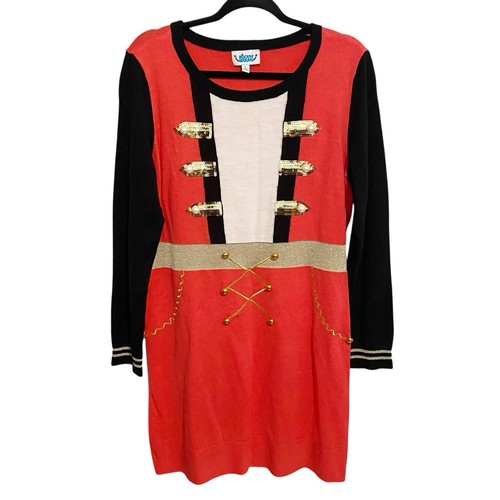 Rockin’ Around Top Womens Large Ugly Christmas Sweater Nutcracker Tin Soldier
