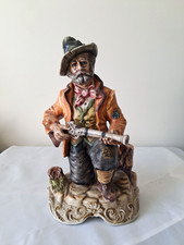 Vintage Large Sartori Capodimonte Hunter Figurine Detailed Signed N Italy Rare