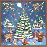 Fensterbilder Weihnachtsbaum Tiere Winter Elch BäR Deko Weihnachten