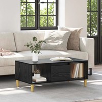 Couchtisch Schwarz Eichen-Optik 90 X 50 X 26,5 Cm Holzwerkstoff