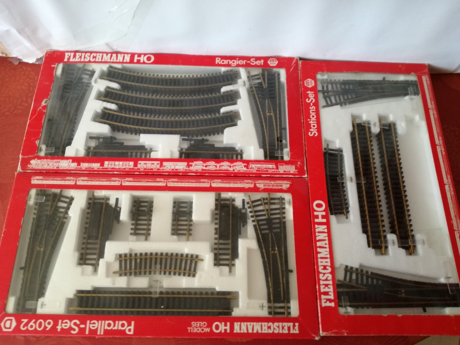 ✅H0 FLEISCHMANN 6090+6091+6092 set scambi, binari dritti e curve, sgancia-vagoni