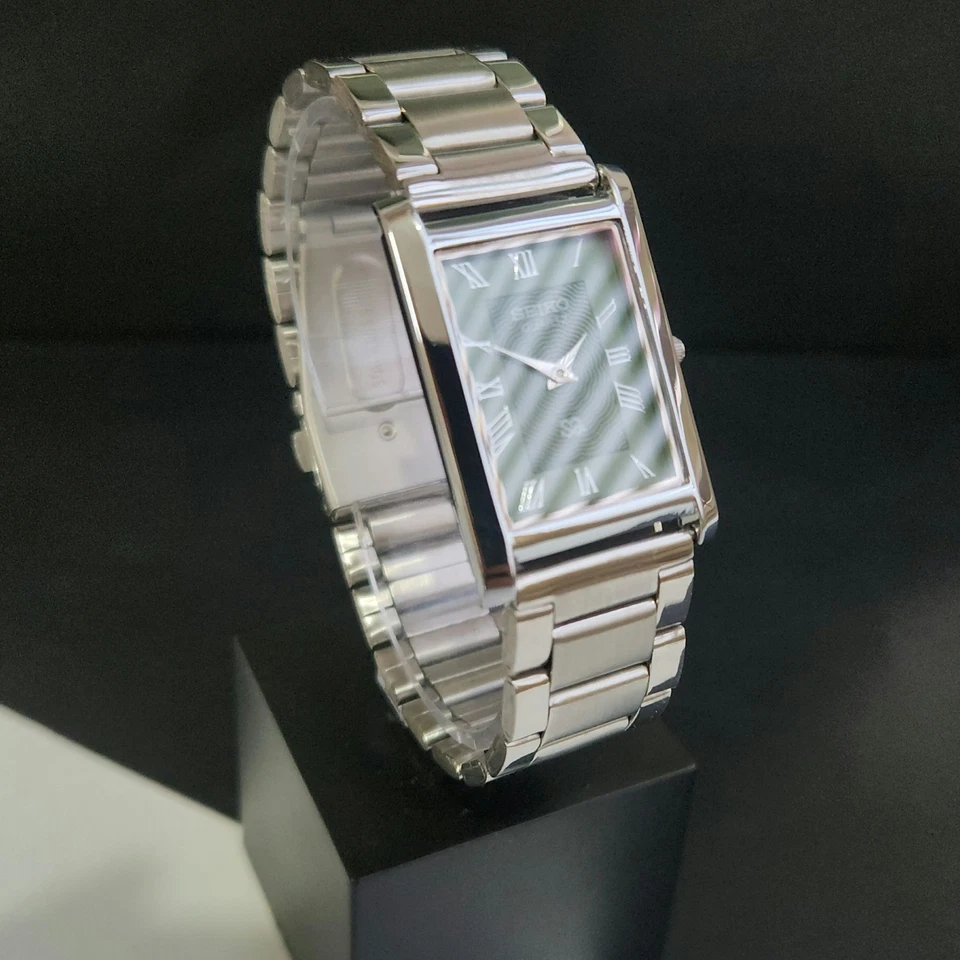 Reloj Pulsera Seiko Vintage Delgado Cuarzo Cara Verde Caballeros - ENVÍO GRATUITO Foto 3 de 4