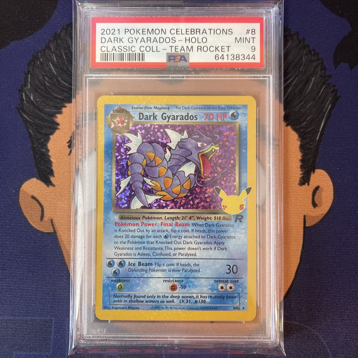 PSA 9 MINT 2021 Pokemon Celebrations Classic DARK GYARADOS #8 HOLO
