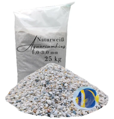 KRISTALLQUARZSAND Bodengrund Aquariumsand Aquarienkies weiß 25kg Aquariensand Aquariumkies Sand