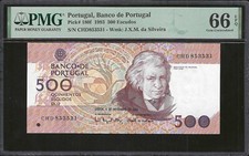 Portugal, 500 Escudos 1993 P-180f PMG 66 EPQ Gem UNC