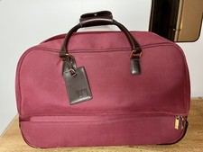 Diane von Furstenberg Wheeled Carry On Bag With Handle RustRed And Brown Leather