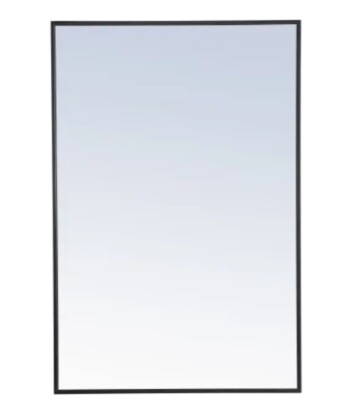 Framed Mirror Elegant Lighting Eternity 28'' x 42'' Rectangular Black Metal Frame