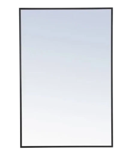 Framed Mirror Elegant Lighting Eternity 28" x 42" Rectangular Black Metal Frame - Picture 1 of 6