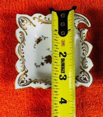 2 LOT VTG Hand Painted Original Japan D-54 Gold Trim Square