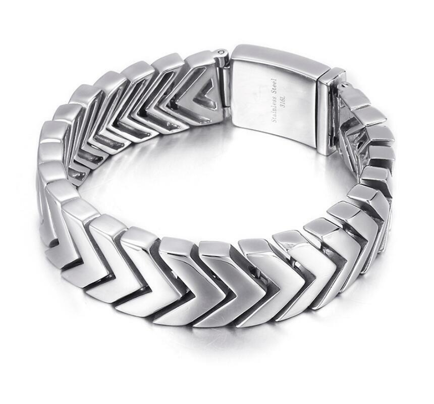 Men's Bracelet Snake Bone Link Clavicle Chain Stainless Steel