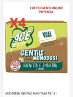Ace Candeggina Gentile Green Monodose, 4 Confezioni Da 18 Tabs Igienizza E Smacc