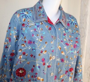 chicos embroidered denim jacket