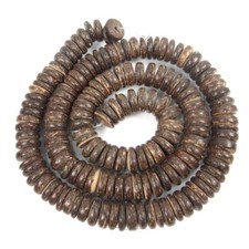 8mm Natural Coconut Heishi Rondelle Beads full strand