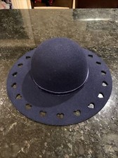 Gymboree Heart Cutout Brim Felt Hat Navy Blue Dressed Up Nwt