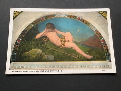Endymion Library of Congress, Washington DC Junge auf Gras Postkarte Ref 59801