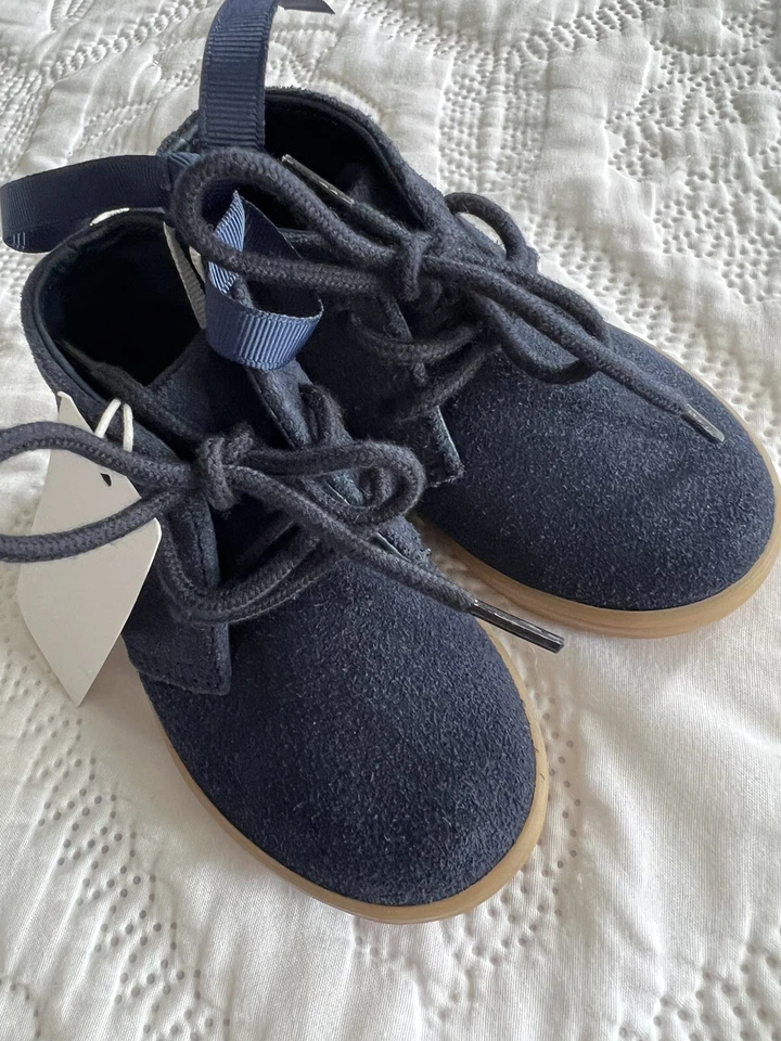 Janie and Jack- 深蓝色婴儿鞋-5码男孩 — 第 2/4 张图片