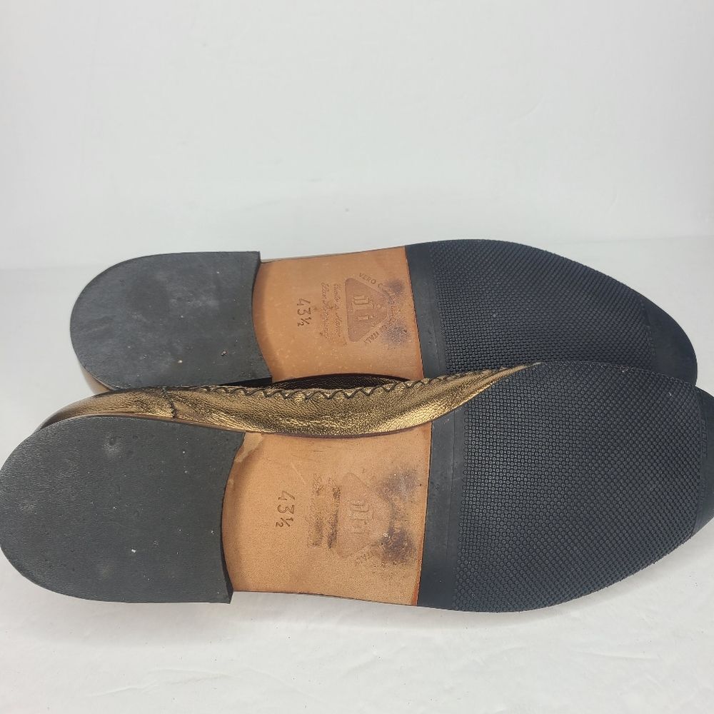 Bottega Veneta Two Tone Stitch Detail Bronze Tan Flats Size 43.5 thumbnail 8