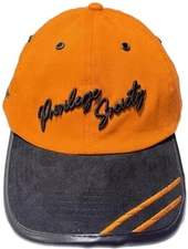 Privilege Society Leather & Suede Limited Dad Hat Strap Back Cap Orange / Black