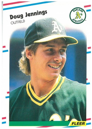 Doug Jennings 1988 Fleer Update U-54 Oakland Athletics Baseball Card