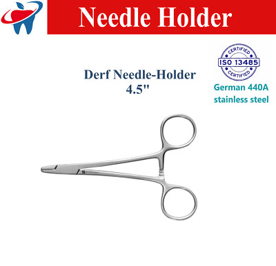 Derf Sharp Needle Holders Ortho Dental Surgical Needle Holder Scissors  - 4 ½''