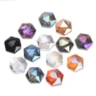 10pcs Hexagon 12x10mm 16x14mm 20x18mm 24x22mm Faceted Crystal Glass Loose Beads
