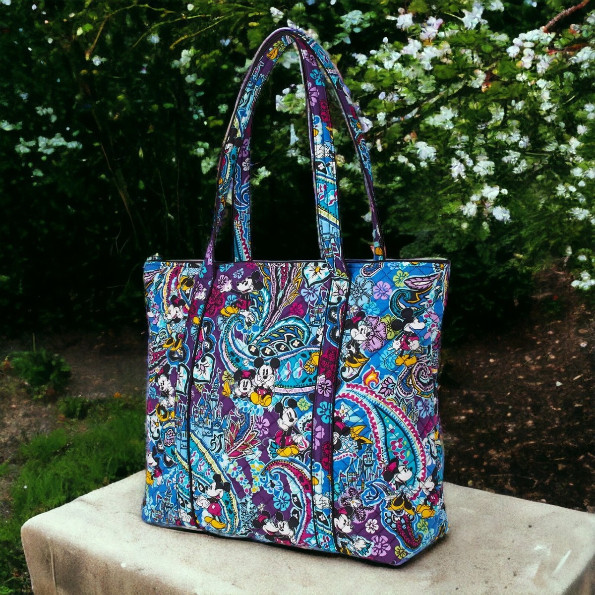 New Vera Bradley Disney Large Iconic Vera Tote Bag MICKEY'S Paisley  Celebration