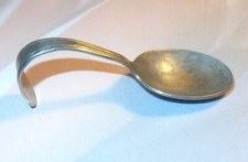 Vintage Antique Curved Loop Baby Spoon Bent Handle Infant Child Children's
