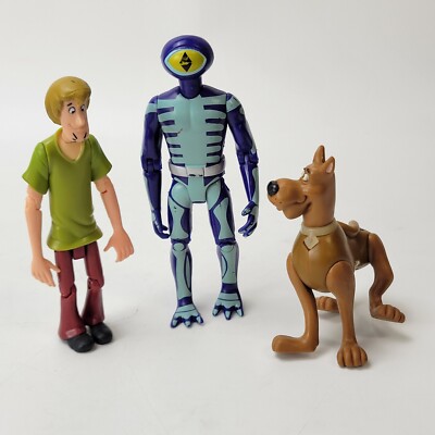 3PCS Scooby Doo Shaggy & The Skeleton Man Eyeball Guy Monster 5'' Action Figures 