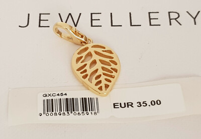 GOOIX Silber 925 vergoldet Charm Charms Anhänger BLATT gold NEU 337