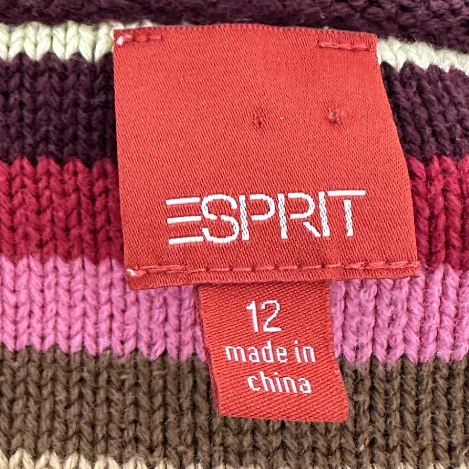 Top Esprit Niñas 12 Años (Mujer XS) Rayas Algodón Tejido Cordones Cuello en V Foto 3 de 4