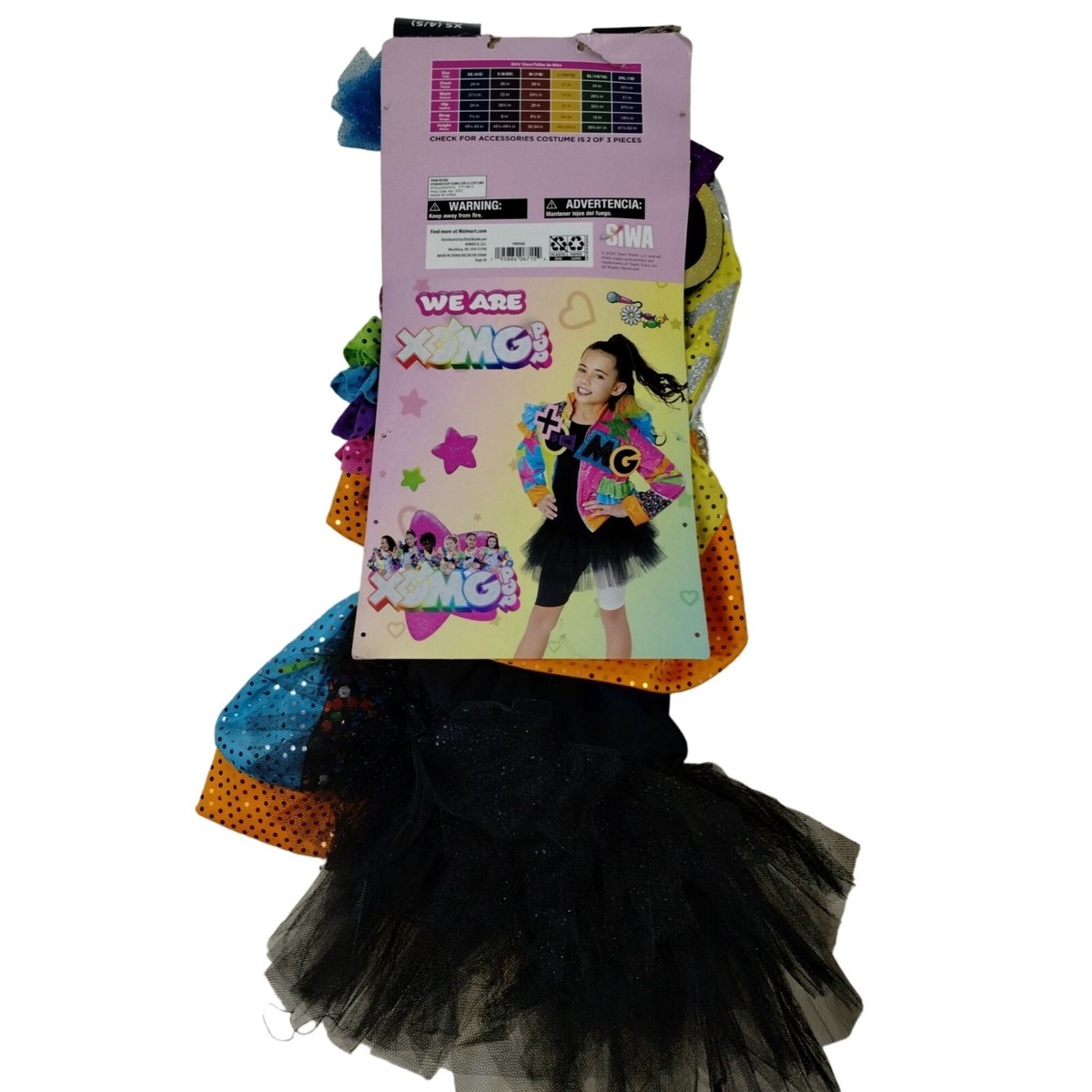 Jojo Siwa Girls XS (4/5) XOMG Pop Halloween Costume Dress and