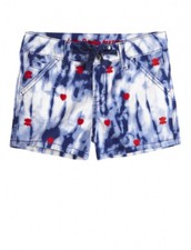 NWT Justice Girls Skull Heart Tie Dye Twill Shorts 10