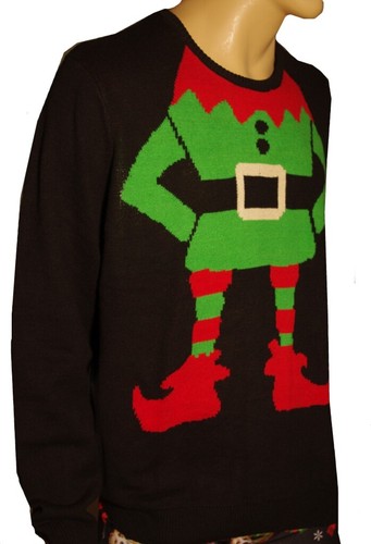 Mens ELF Santas Helper Funny Ugly 
