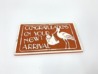 Vintage Send-a-metal John Wright 1977 Postcard Congrats On Your New Arrival New