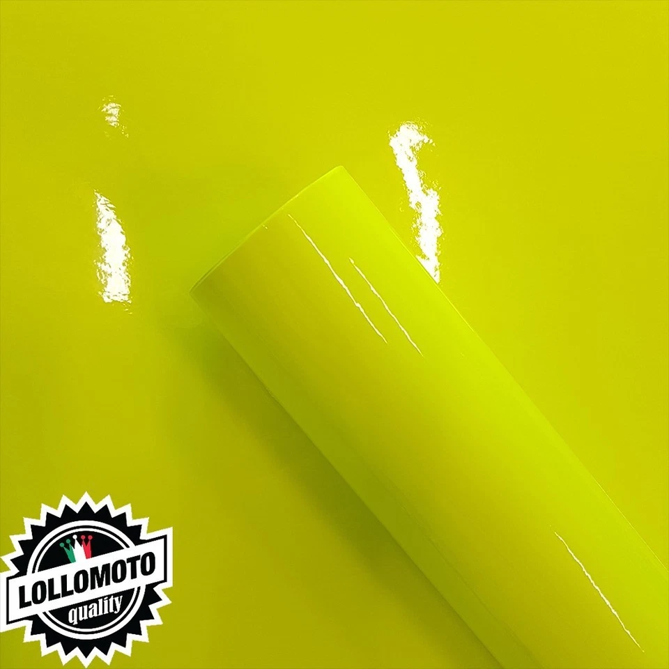 Giallo Fluo Pellicola Adesiva Car Wrapping Rivestimento Auto Moto Fluorescente