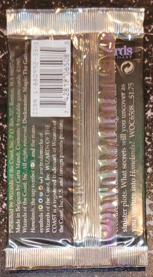 Magic The Gathering Homelands 1995 2 paquetes de refuerzo sellados gratis EE. UU. ENVÍO Foto 2 de 3