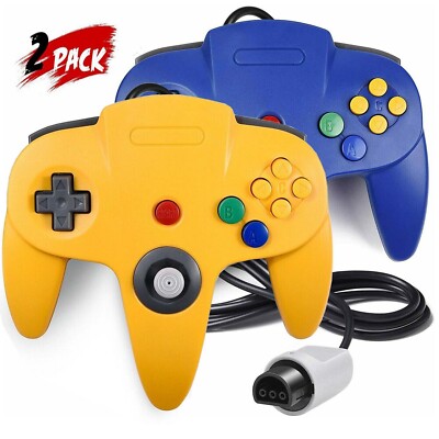 2Pack For Original N64 Video Game Console Wired N64 Controller Joystick Gamepads