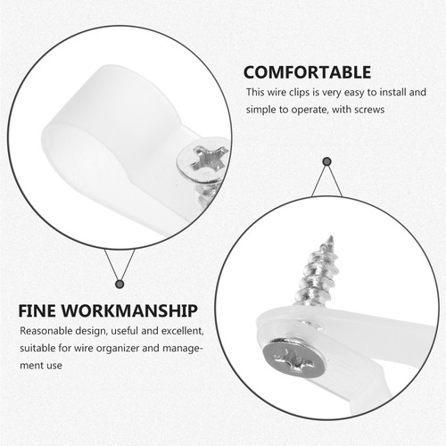 200 Pcs Wire Fixing Buckle Plastic Cord Management Clip Clips Cable Clamp - Afbeelding 2 van 12