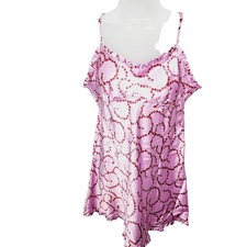 Victoria's Secret Angels Satin Purple Rose Print Babydoll Intimates Sleepwear