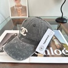 CHANEL New Retro Distressed Grey Denim Baseball Cap Adjustable Unisex — photo 4