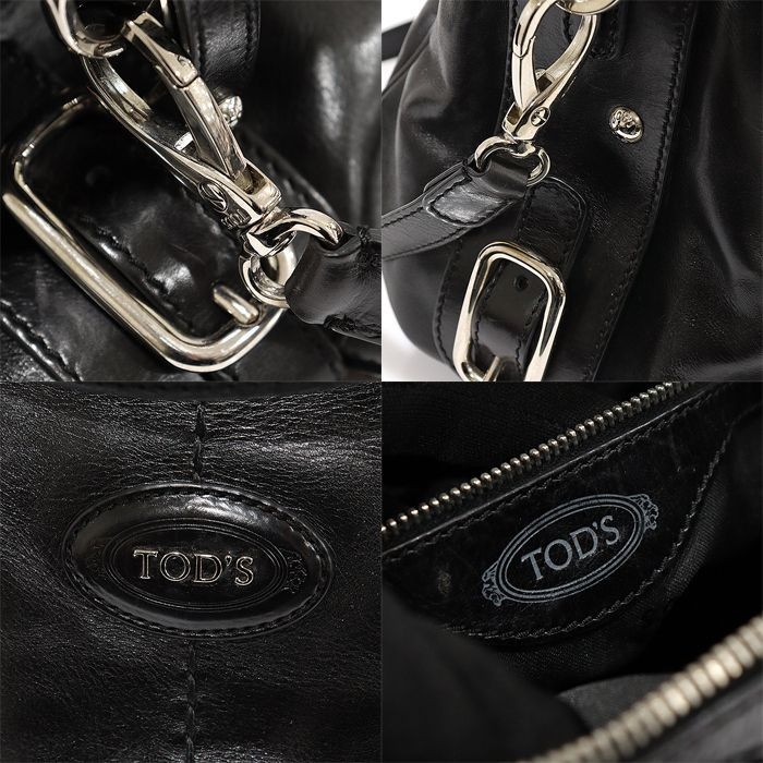 【SALE!!】TOD'S ロゴ レザー ウエストポーチ 黒 Woman ブラウン トッズ ダルセナ レザー バッグ ミディアム