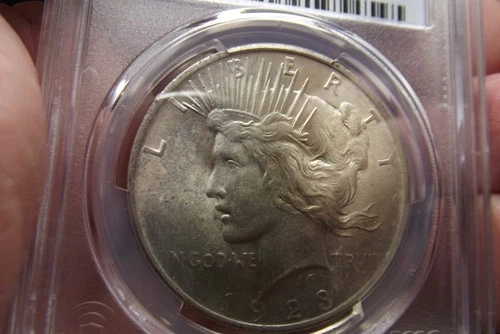 1923-P  Silver Peace Dollar   PCGS MS62 Terrific Strike PQ