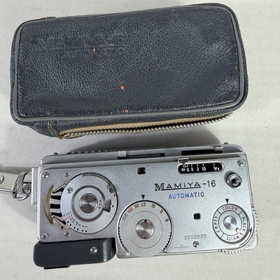 Mamiya 16 Automatic Subminiature Spy Camera Sekor 2.8/25mm w/ Case Vintage READ
