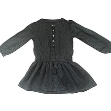 Carter’s casual twirl bodysuit dress Girl 4T midnight leopard print button detai