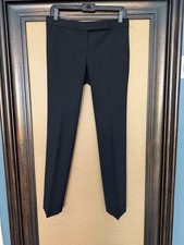 Elie Tahari Black Stretch Wool Straight Leg Trouser Size 2