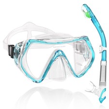 WACOOL Professional Snorkeling Snorkel Diving Scuba Package Set Lake Blue